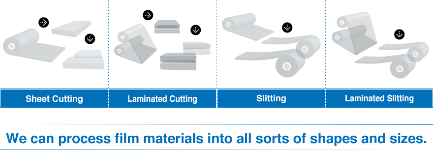 We can process film materials into all sorts of shapes and sizes.